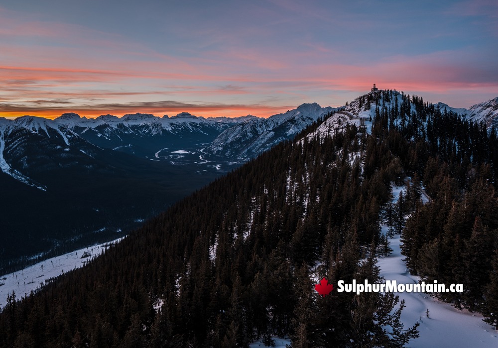 Sulphur Mountain Historic Site Orange Sunset